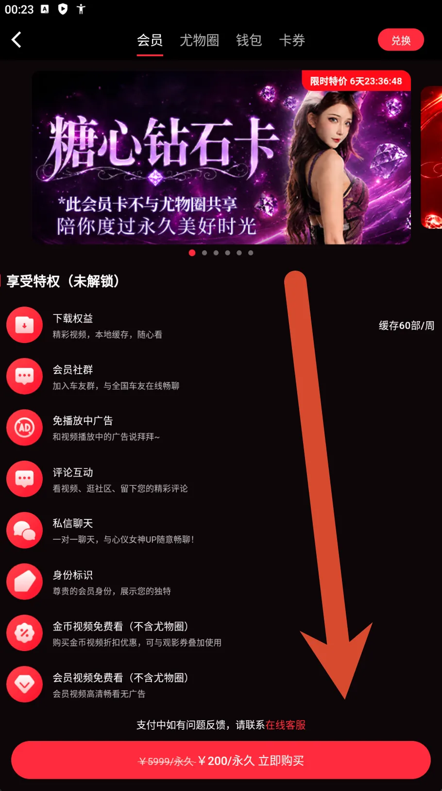 糖心Vlog钻石会员卡价格截图
