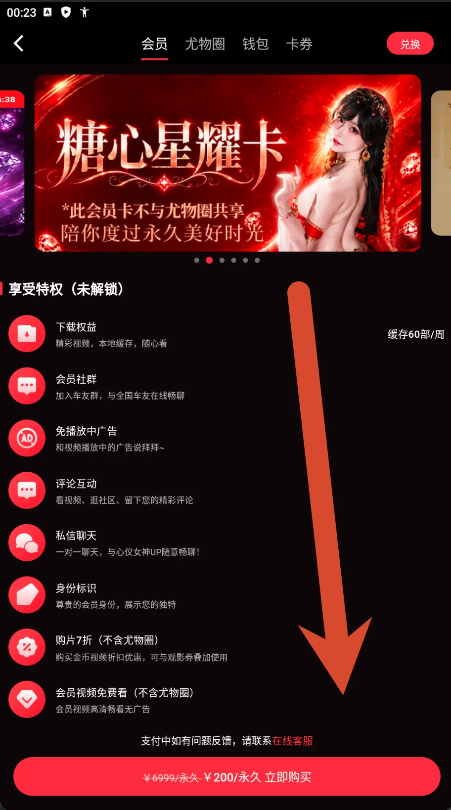 糖心Vlog星耀会员卡价格截图