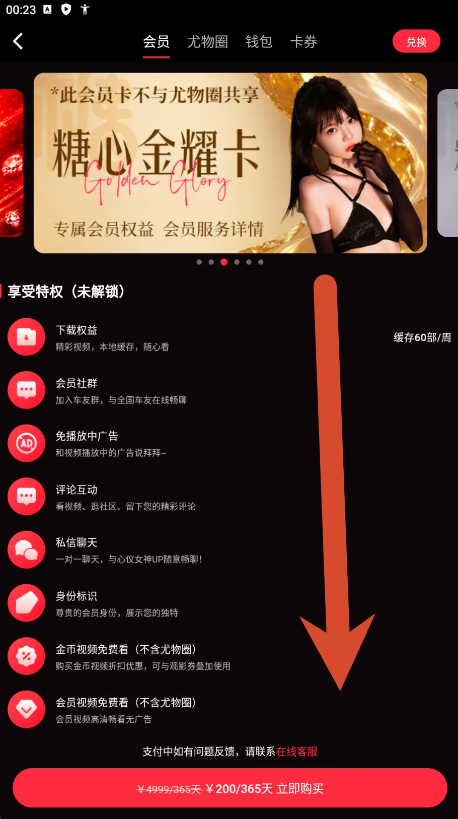 糖心Vlog金耀会员卡价格截图